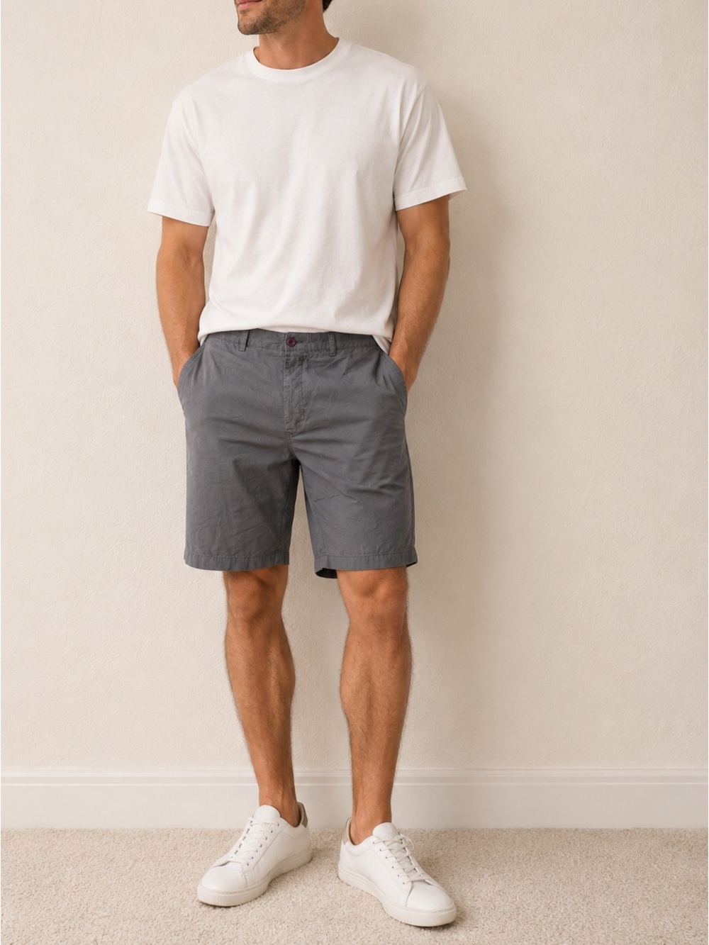 J. Crew Mens Gray Shorts Size 36 100% Cotton Flat Front Casual Preppy